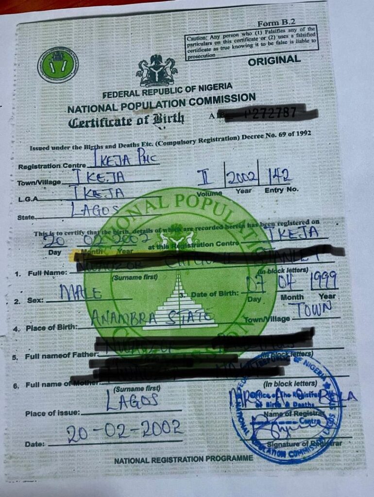 How to get a birth certificate in Nigeria